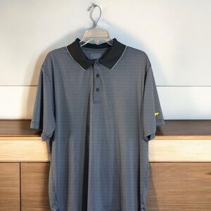 Jack Nicklaus Men's Golf Polo Shirt Size L Black and White Stripe Short Sleeve